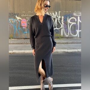 Vanessa Bruno Eliette Dress in Anthracite, Size Small